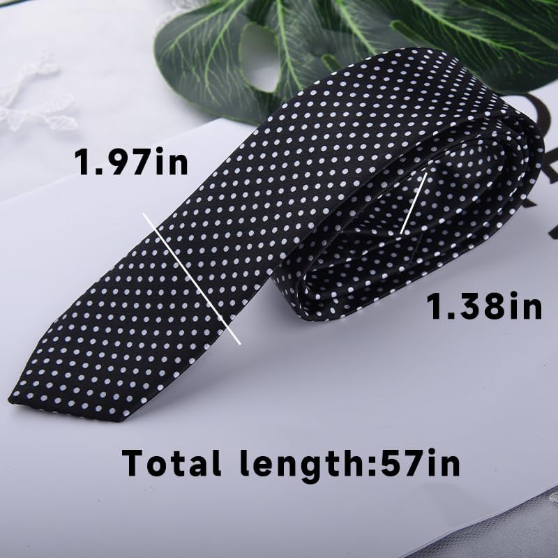 Sdopbinbin Leopard Print and Black Polka Dot Tie for Women and Men - Halloween Cosplay Business Neck Tie - Image 3